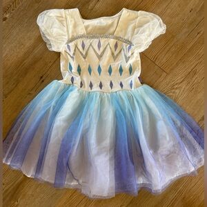 Elegant Blue and White Kids Casual Dress